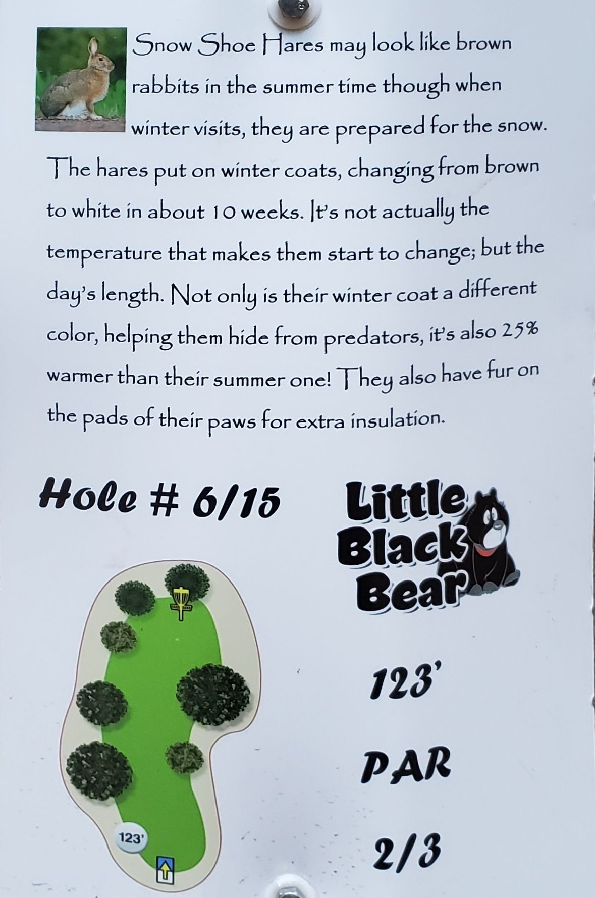 Tee sign hole 15/6 [9 hole]