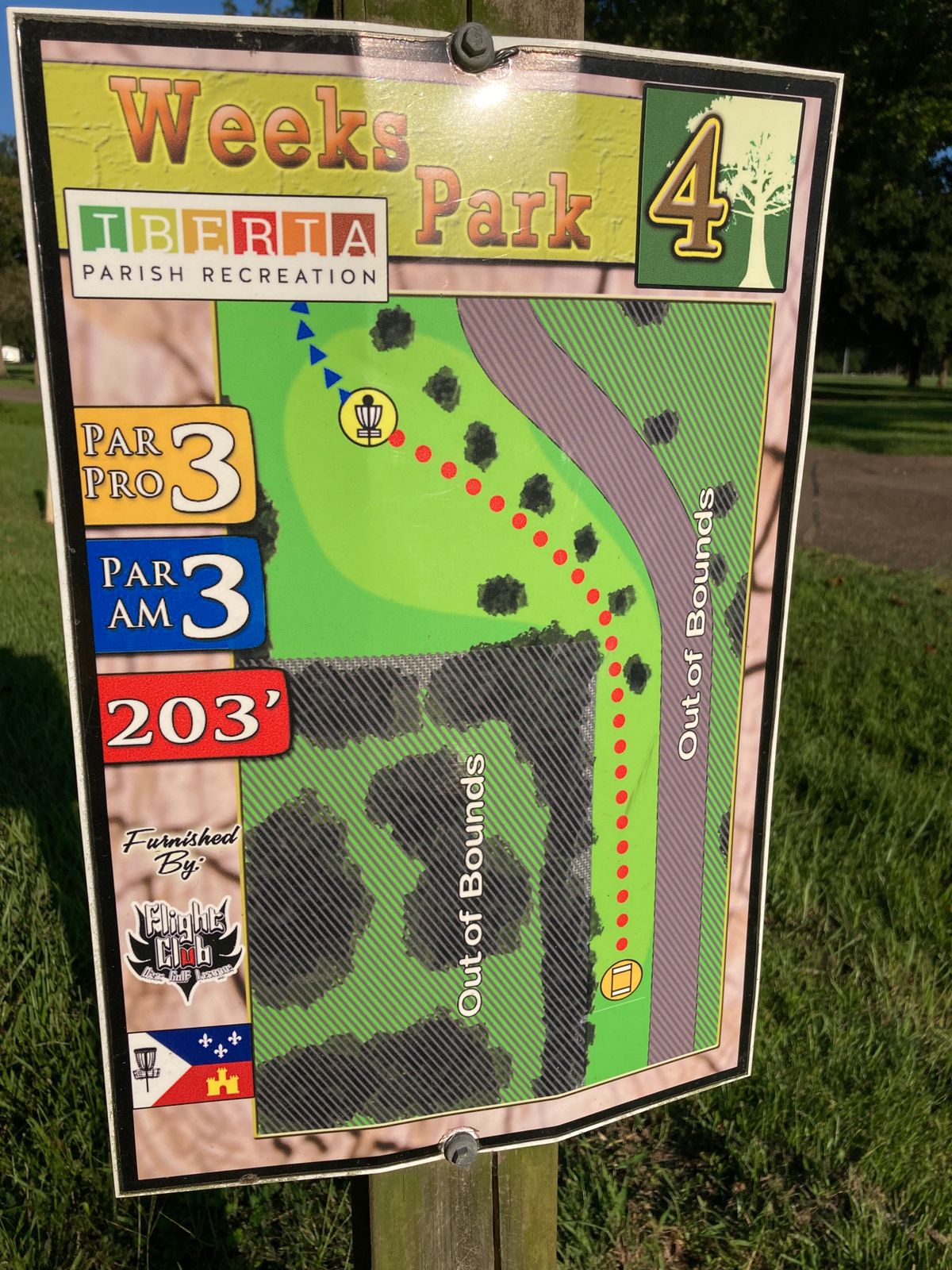 Hole 4 Tee Sign