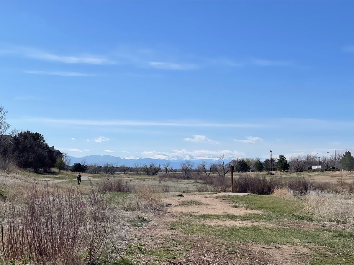 Snow capped range from between holes 6/7