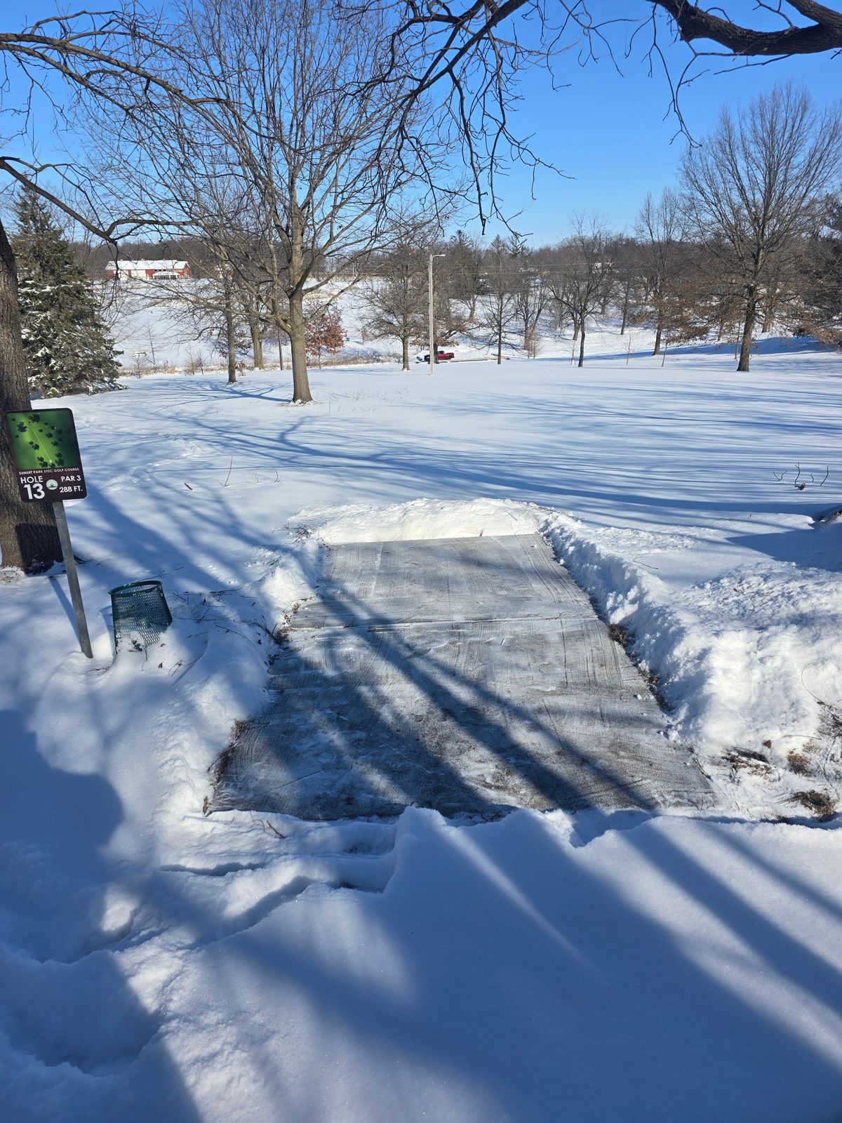 Hole 13 ready for snow play