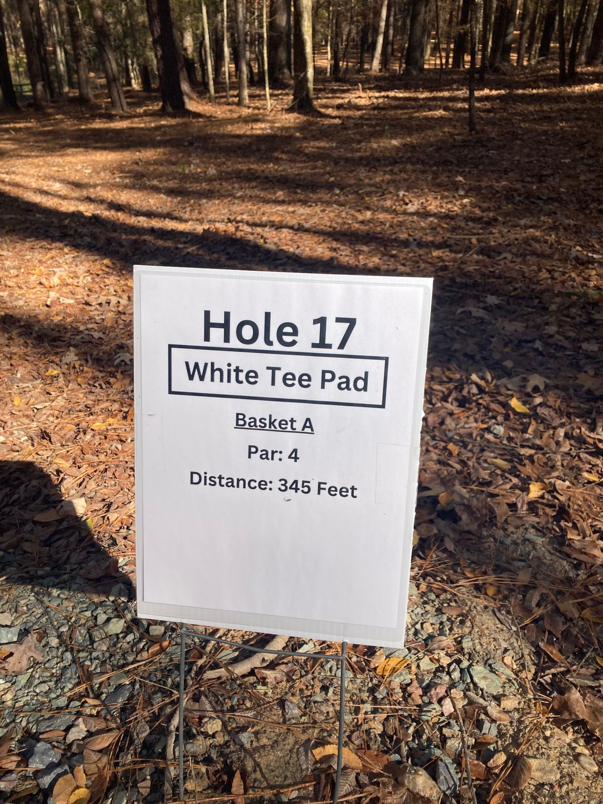 Hole 17 White Tee Sign