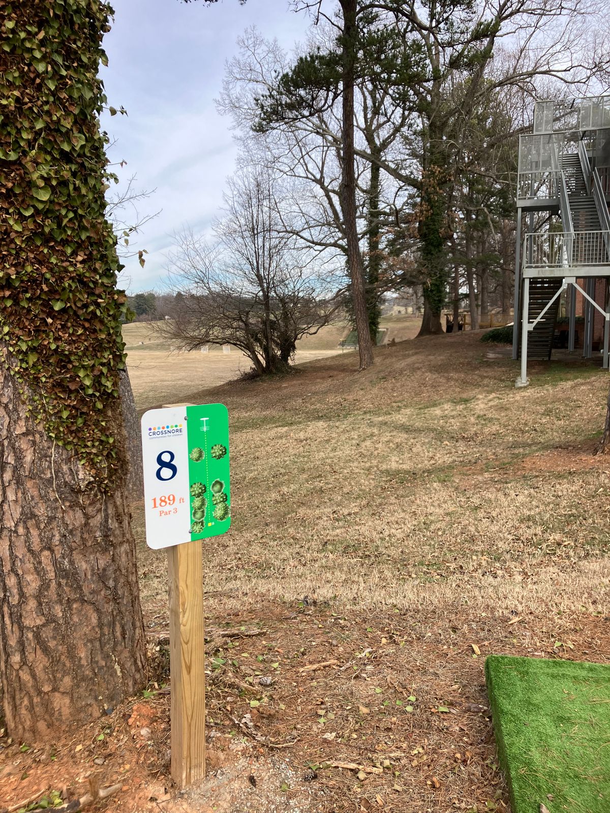 Hole 8: trickier than it looks with the slope to the left of the basket