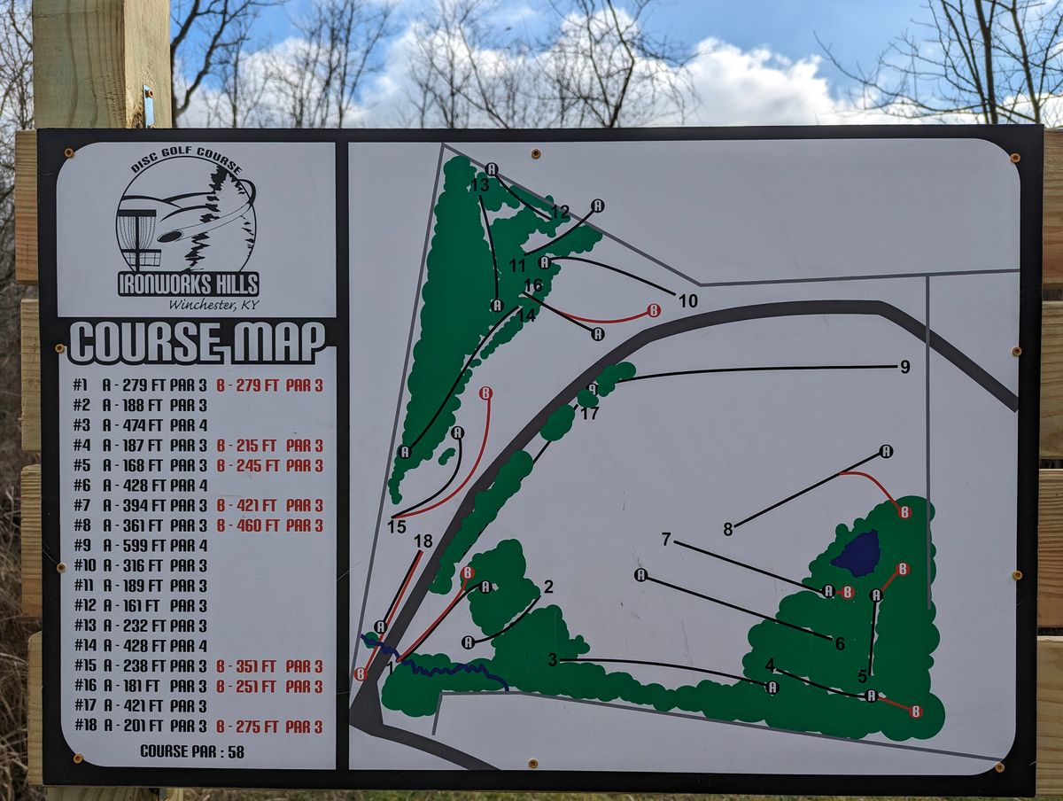 Course map on hole 1