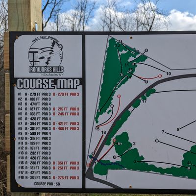 Course map on hole 1