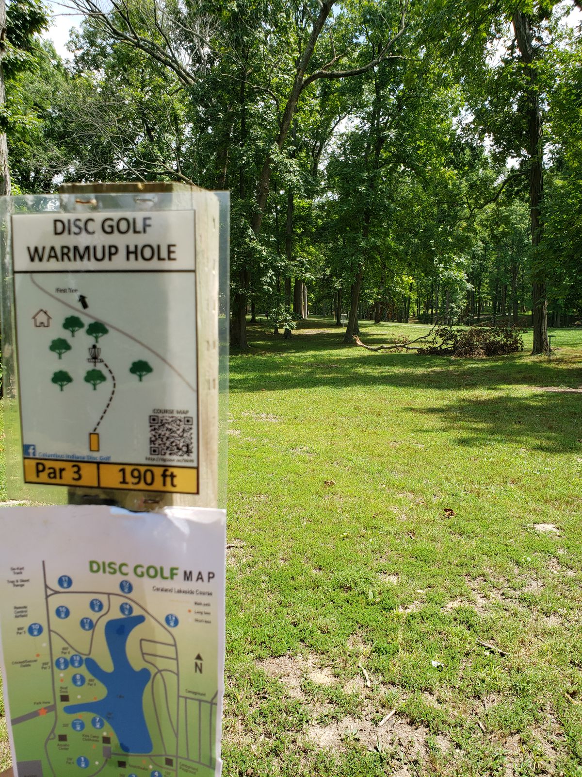 Practice hole Sign and shot view.