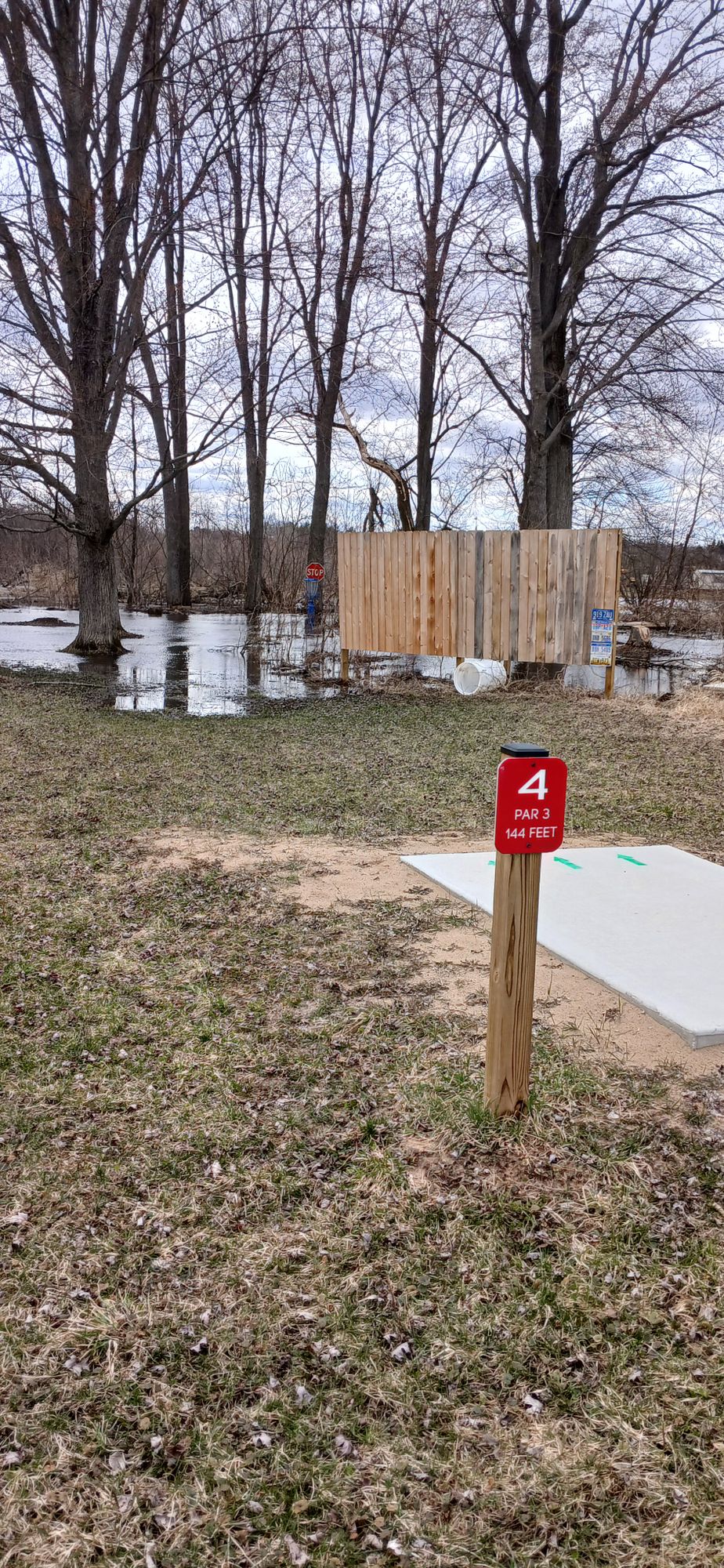 Hole 4's a little flooded