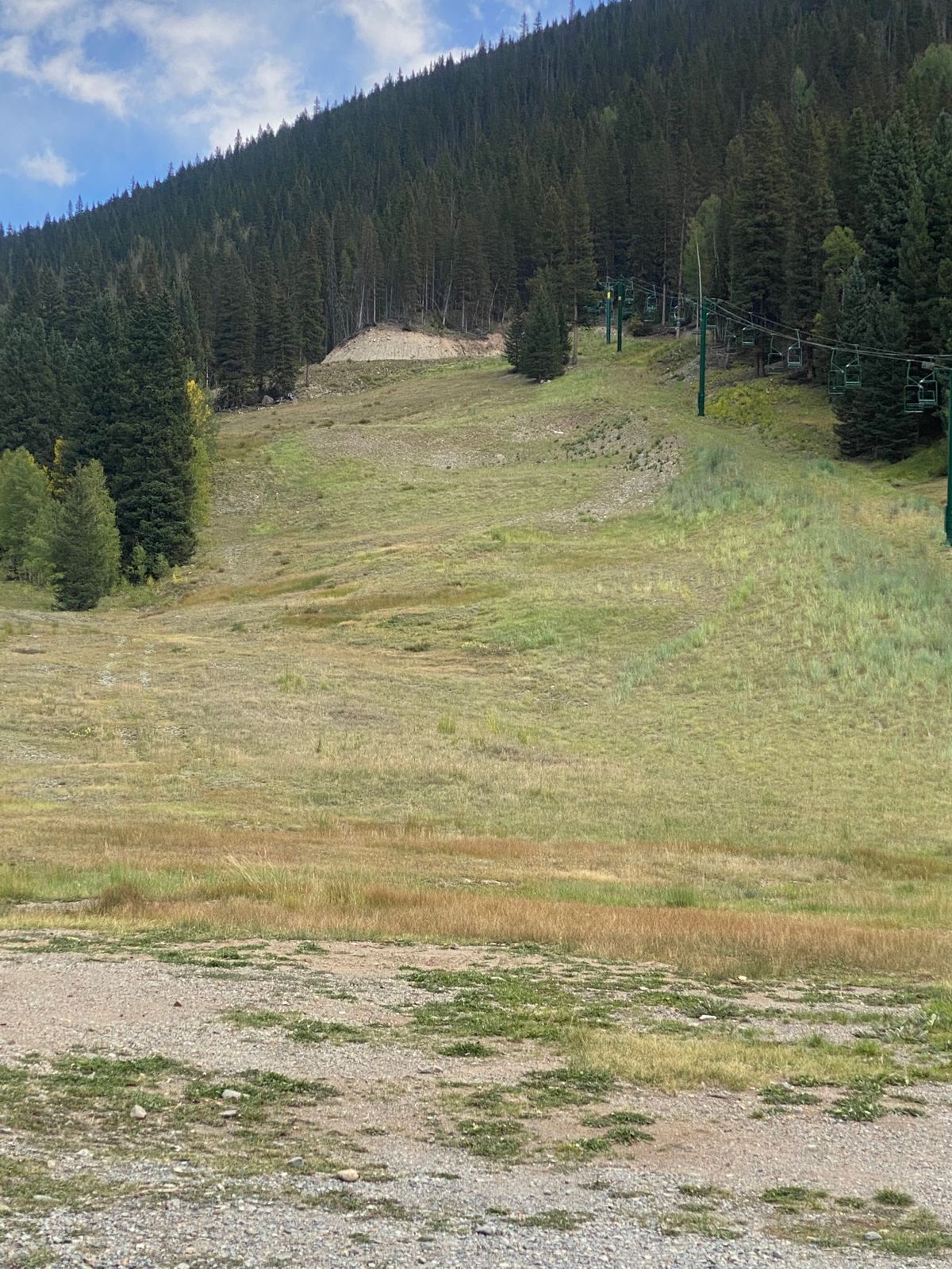 Looking up the hill to #6