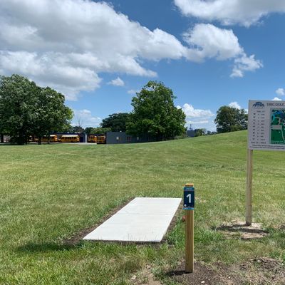 Hole 1 tee pad.