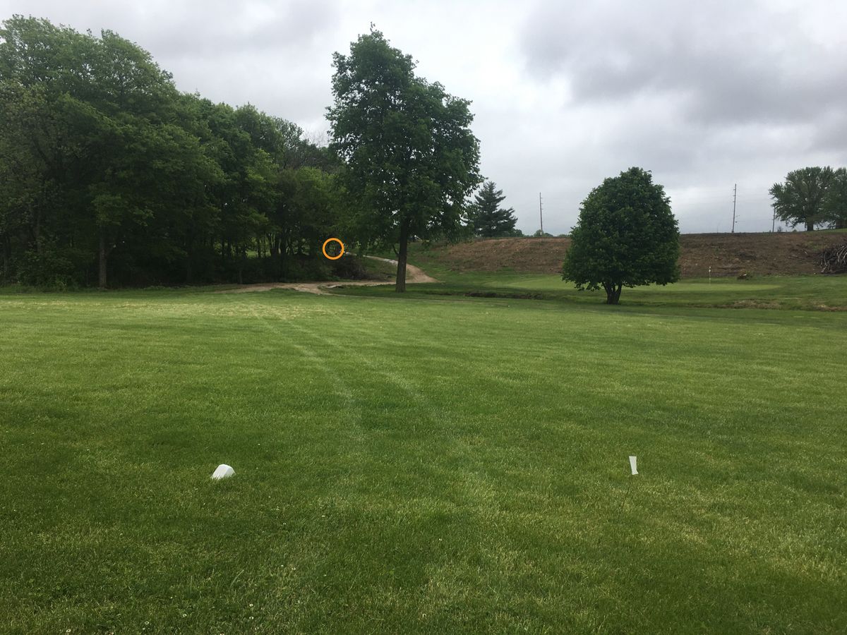 Hole 18 from the tee box