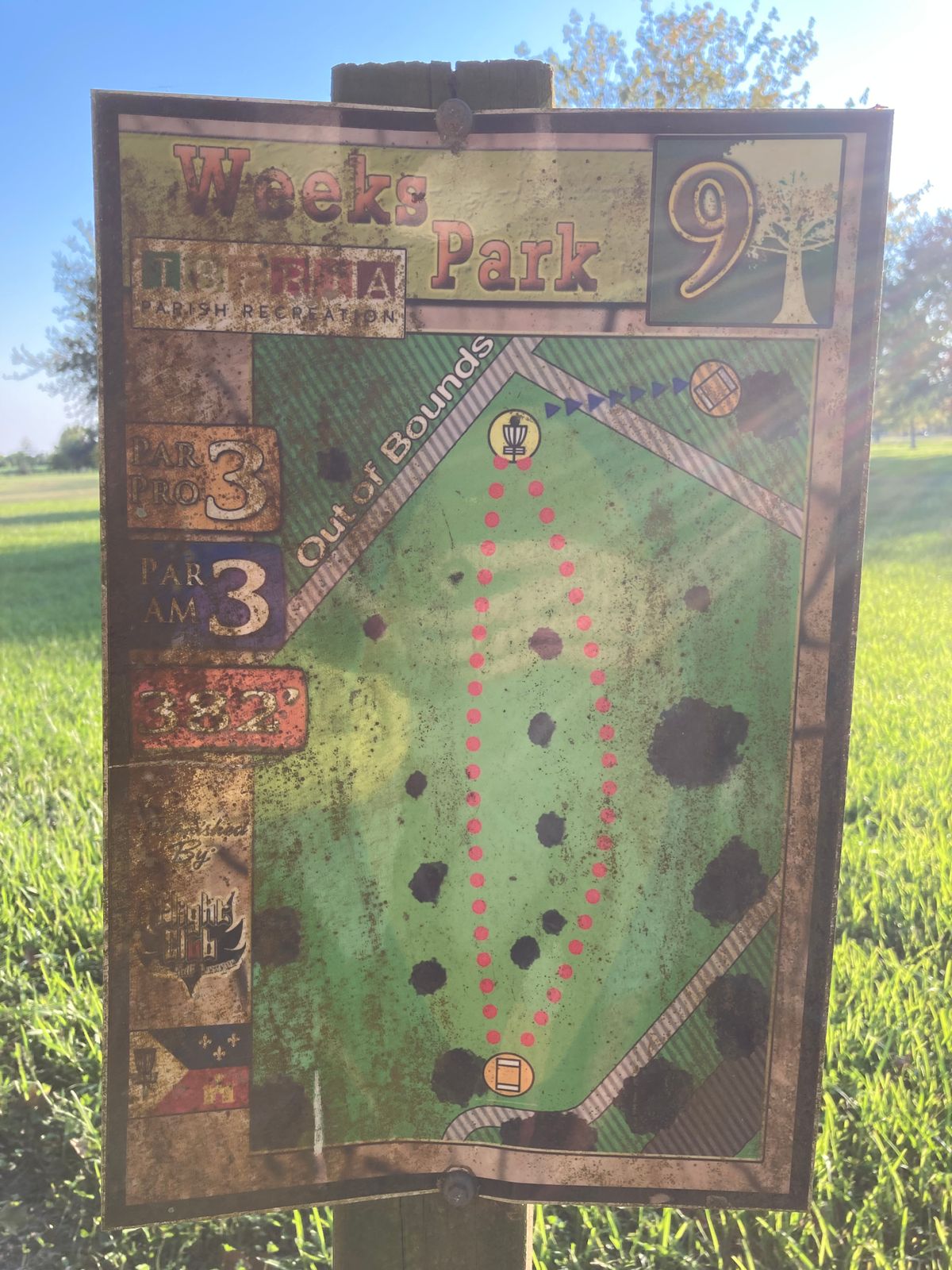 Hole 9 Tee Sign