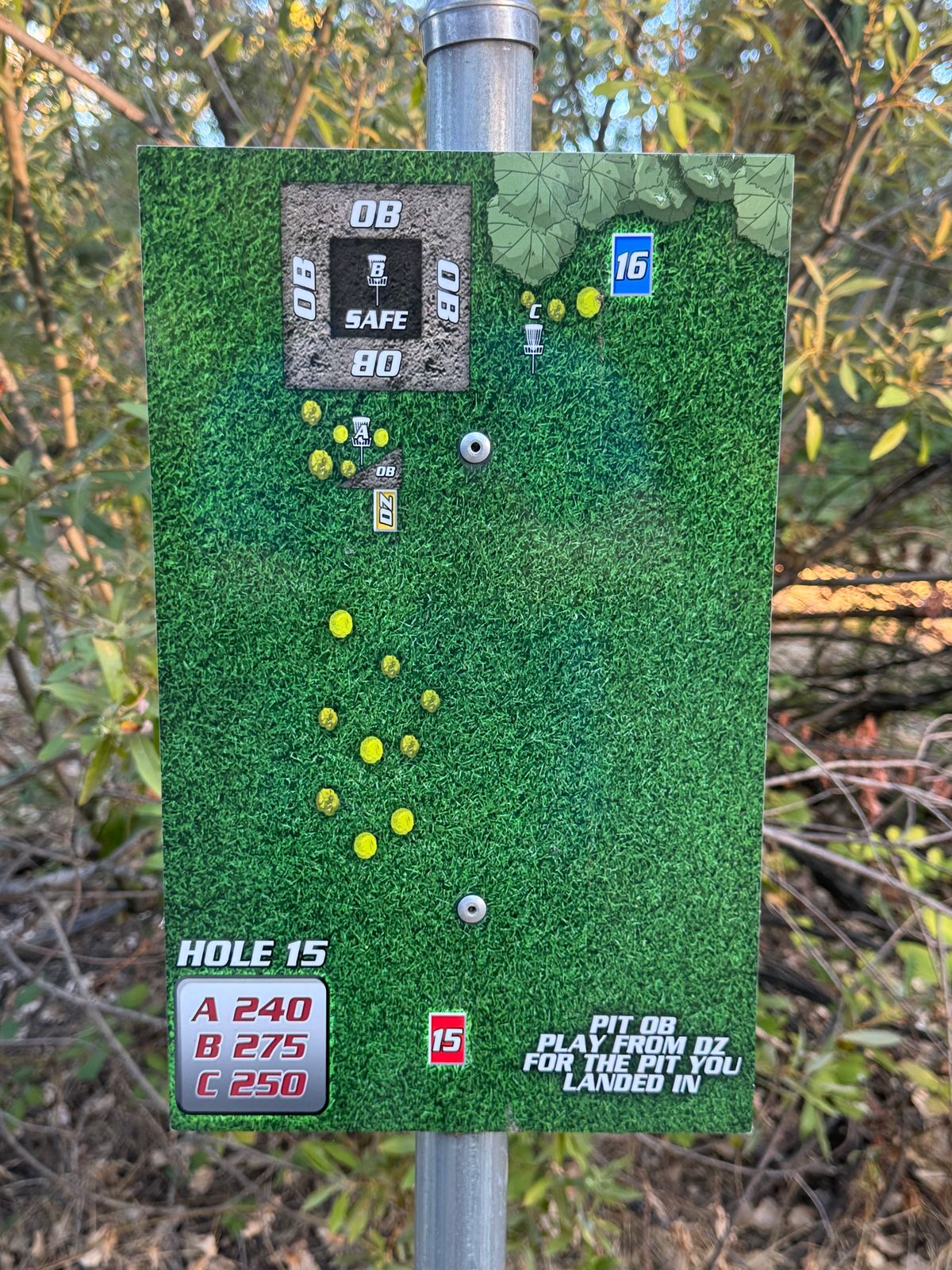 Hole 15 tee sign