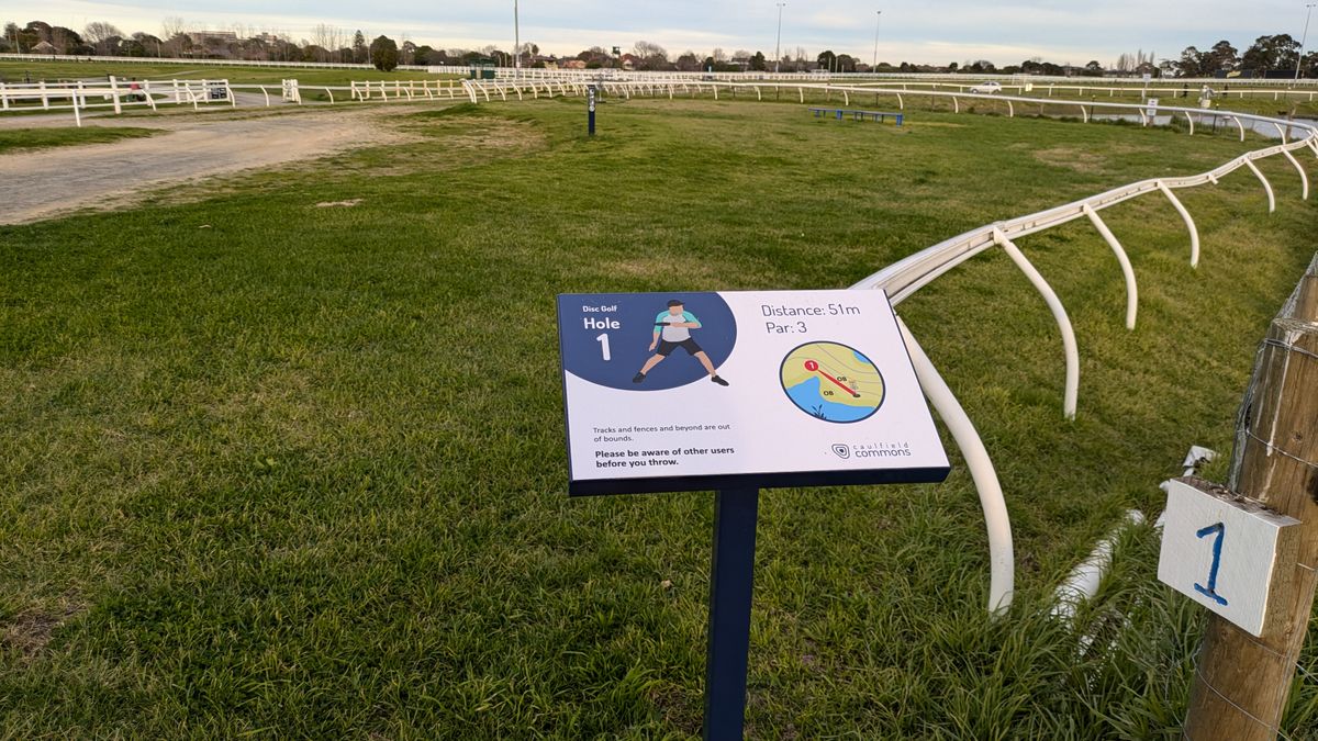 New tee signs for hole 1