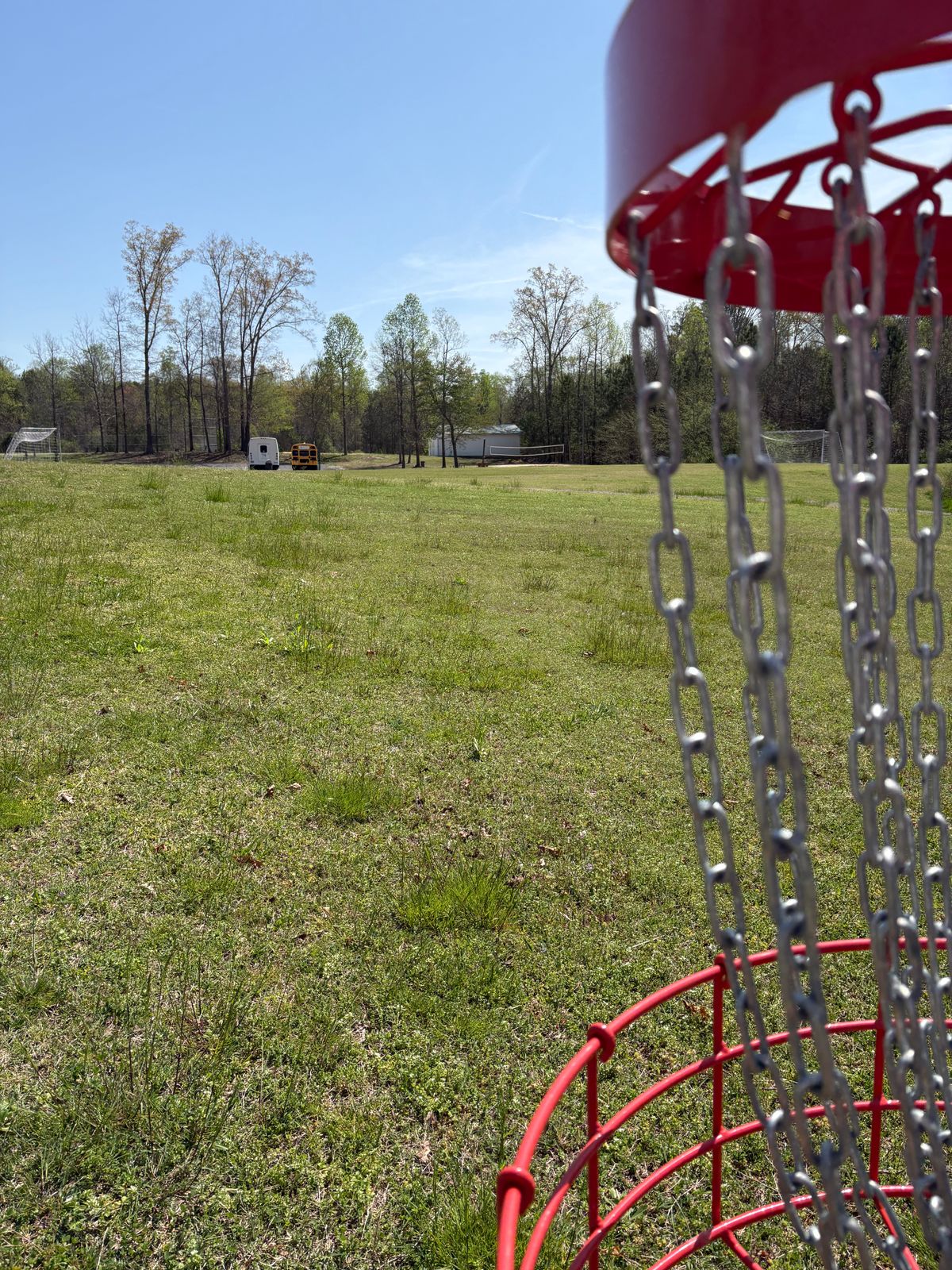 Looking at hole 6 from hole 5 basket