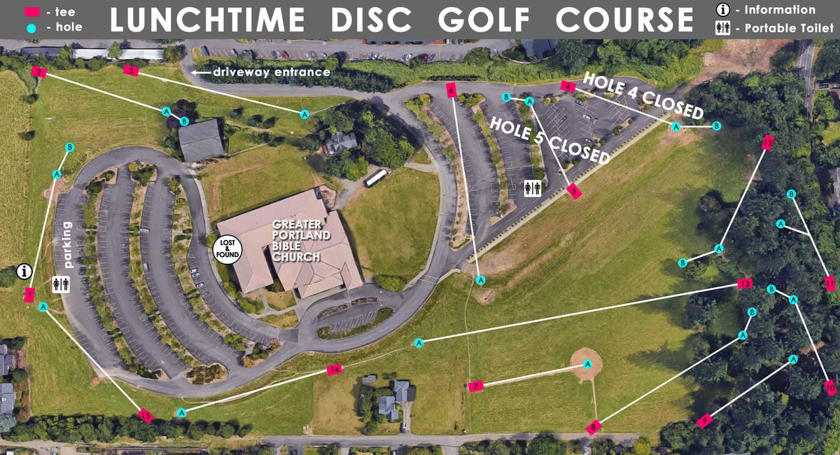 From the church website.  Hole 1 is gone as of July 2020 :(