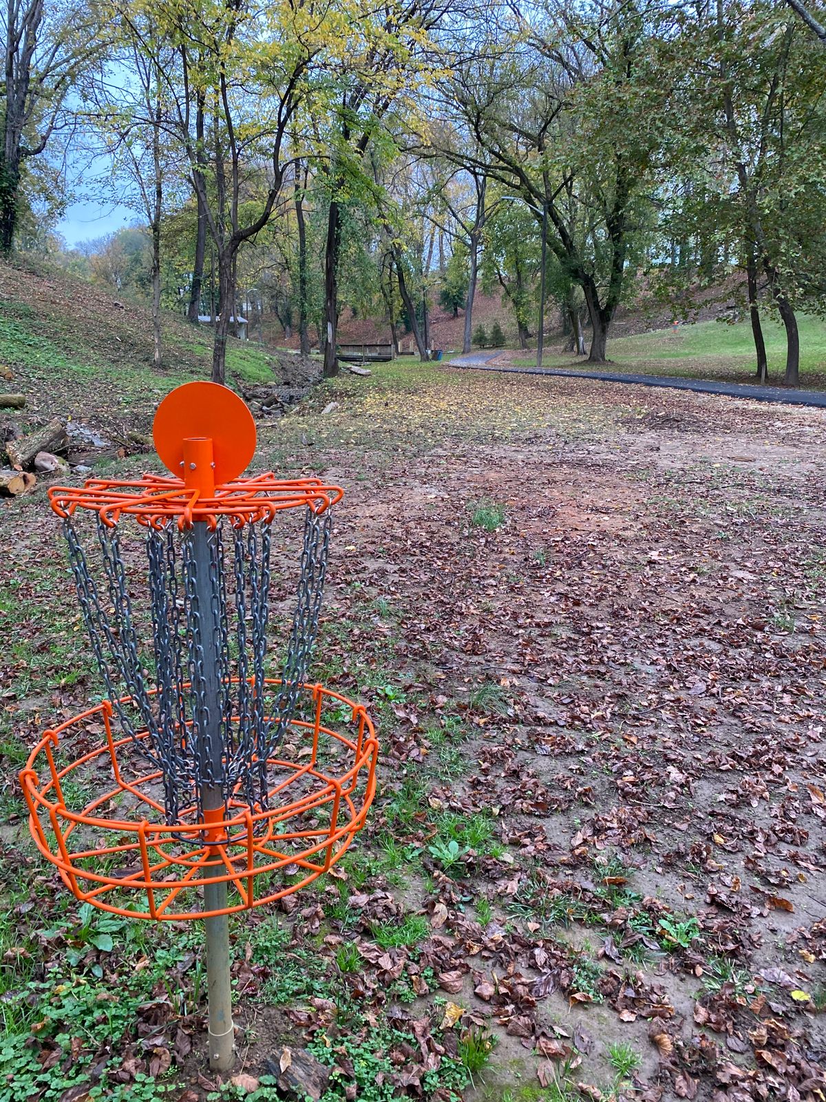 Looking back at the teepad on hole 12. Shortest hole in the course. Great for ace runs.