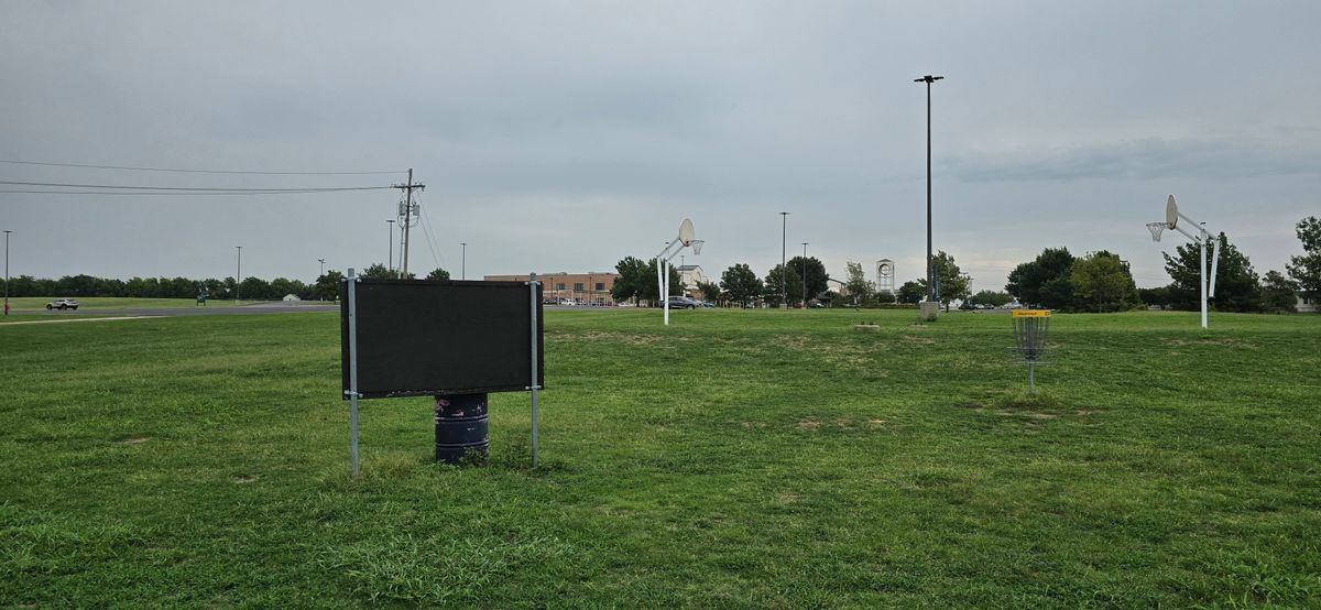Tee 1 looking at parking lot