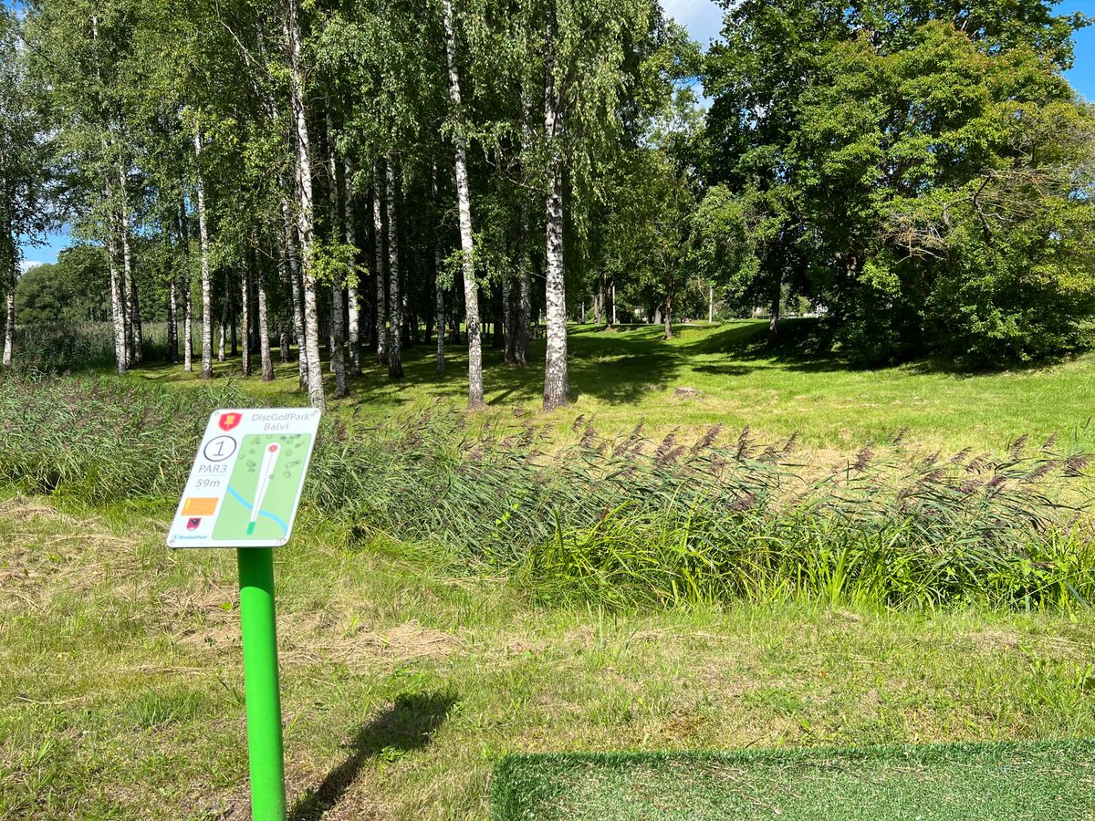 First tee pad, lot of trees!