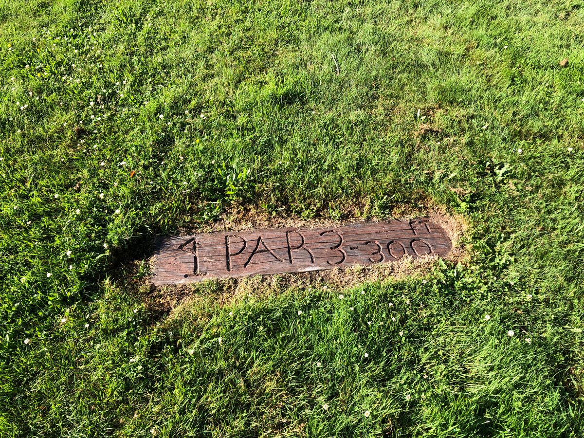 Grass teesTee signs/markers are very hard to find if you haven’t played before.