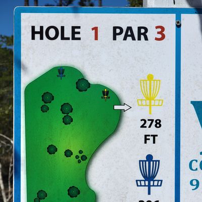 Hole 1 tee sign