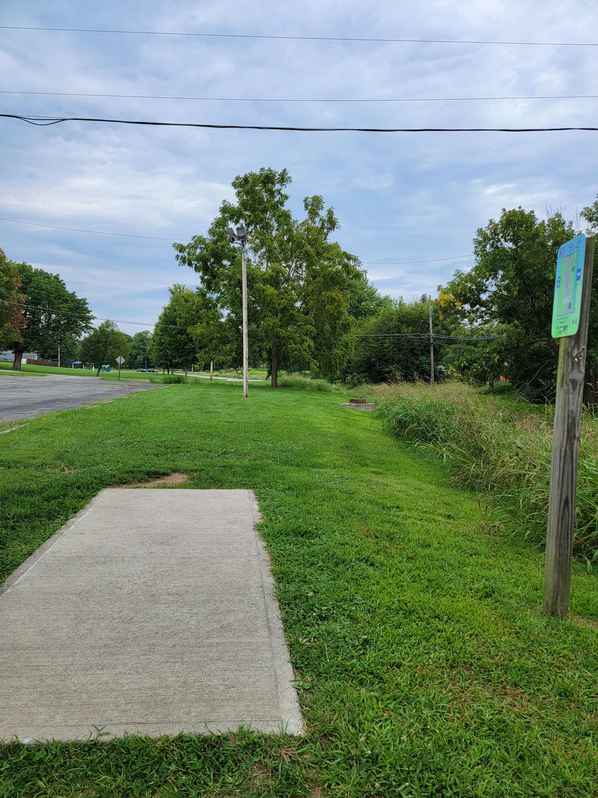 Hole 18 from the tee. Watch you don't land out of bounds.