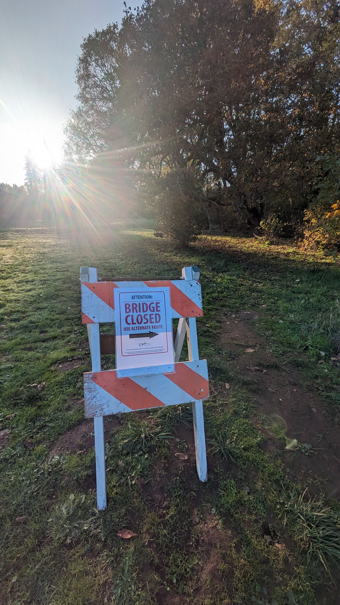 11/8/23 bridge is closed between hole 1 and 2