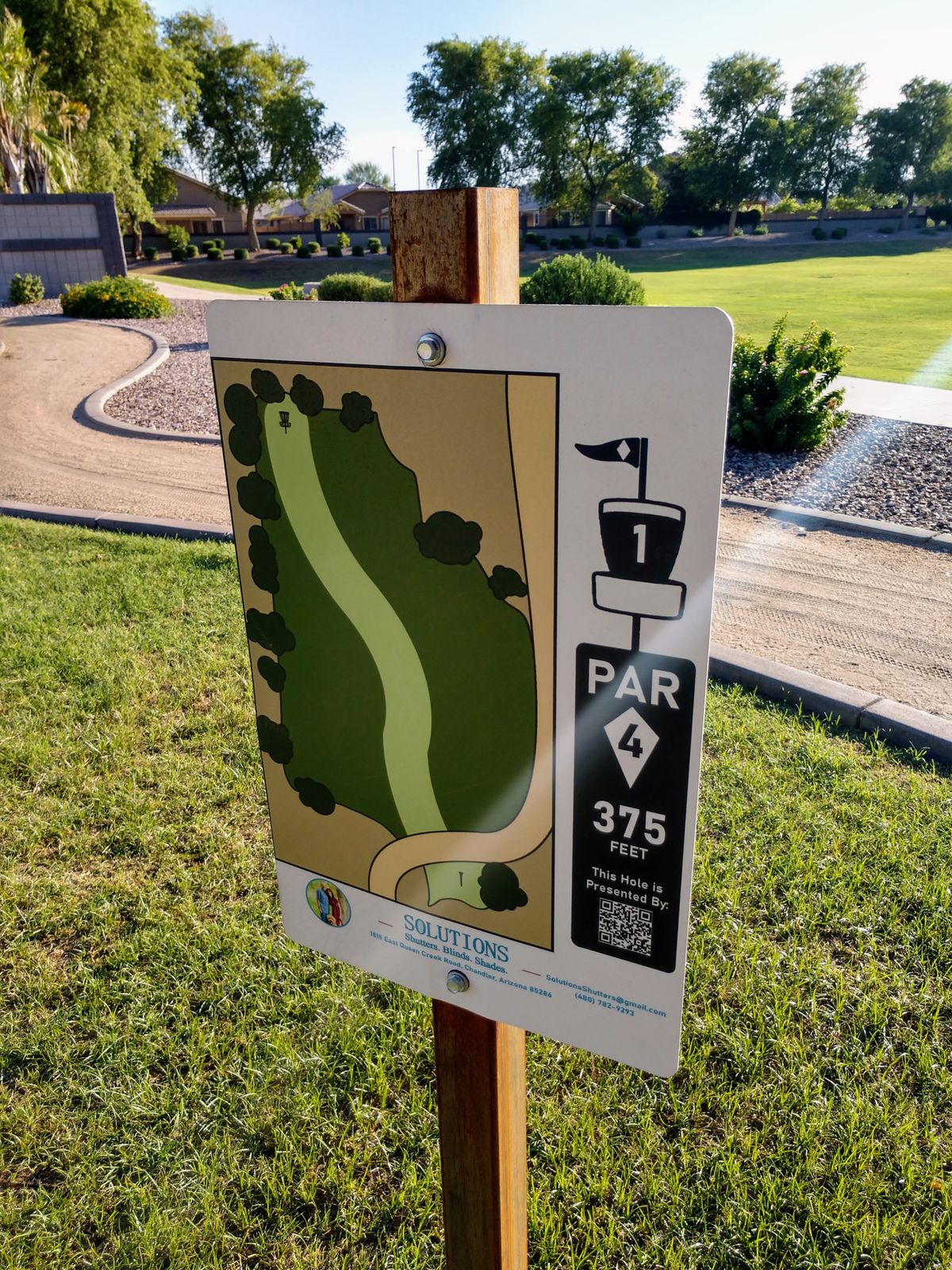 Hole 1 Tee sign