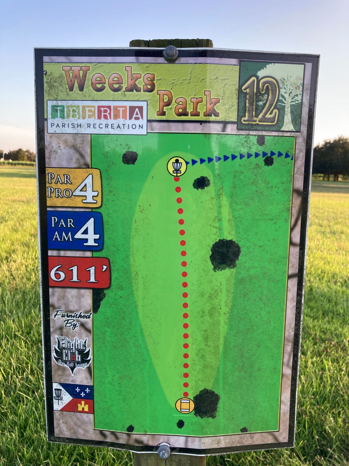 Hole 12 Tee Sign