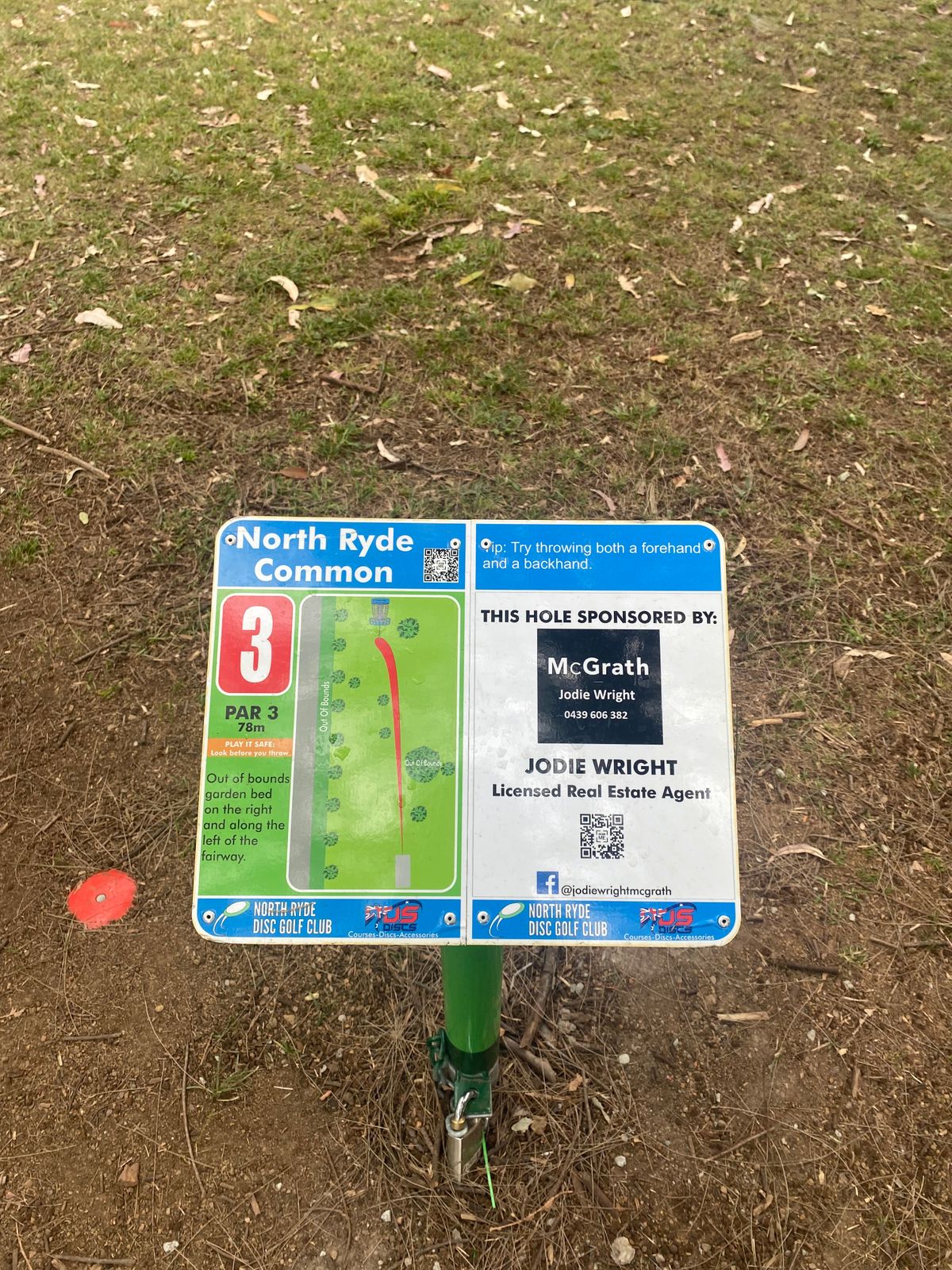 Hole 3 Tee Sign