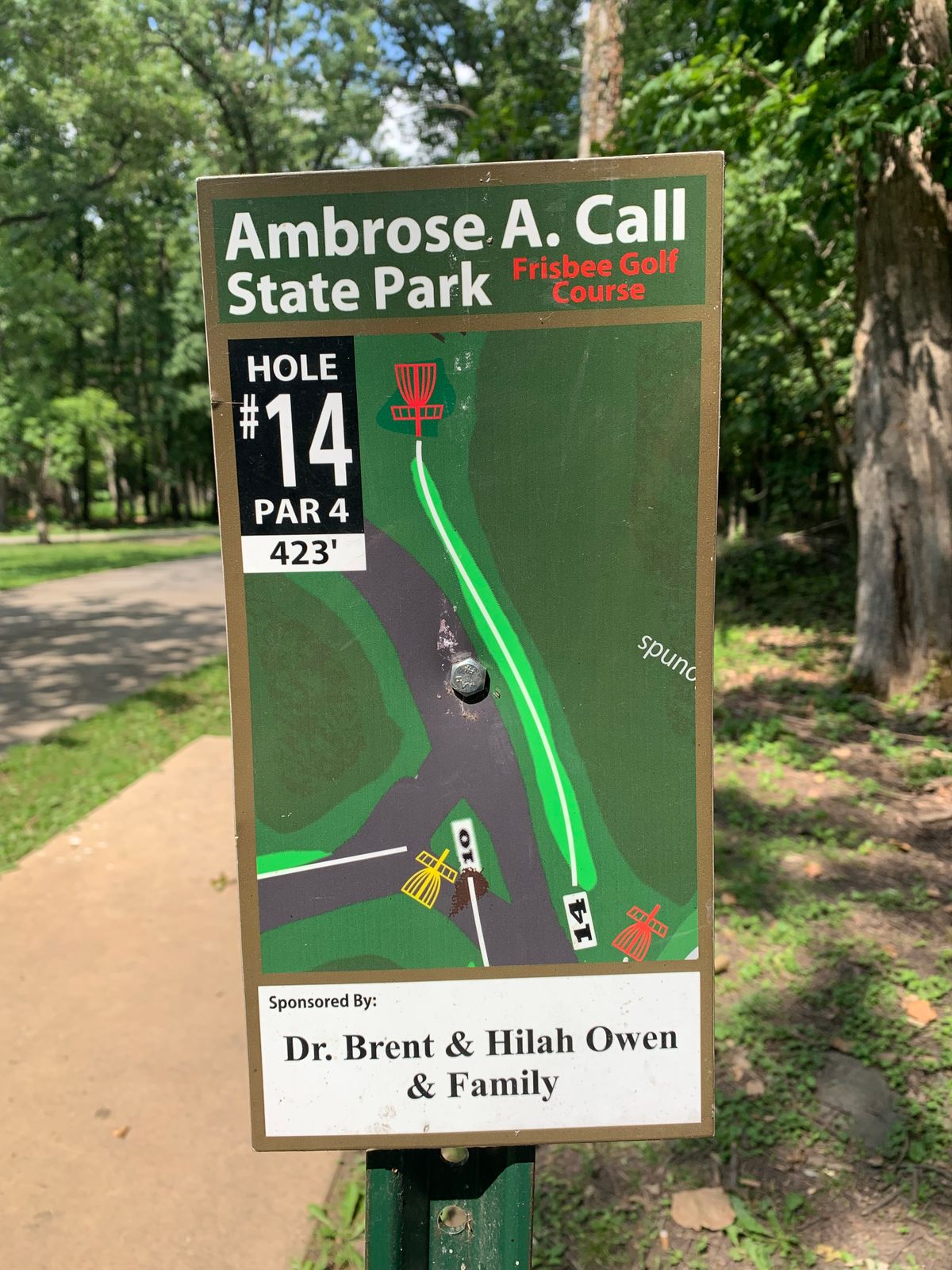 Hole 14 Tee Sign
