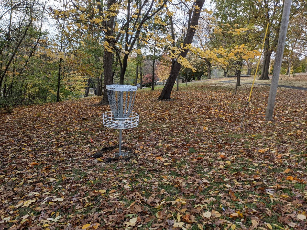 Hole 9 basket looking back at tee.