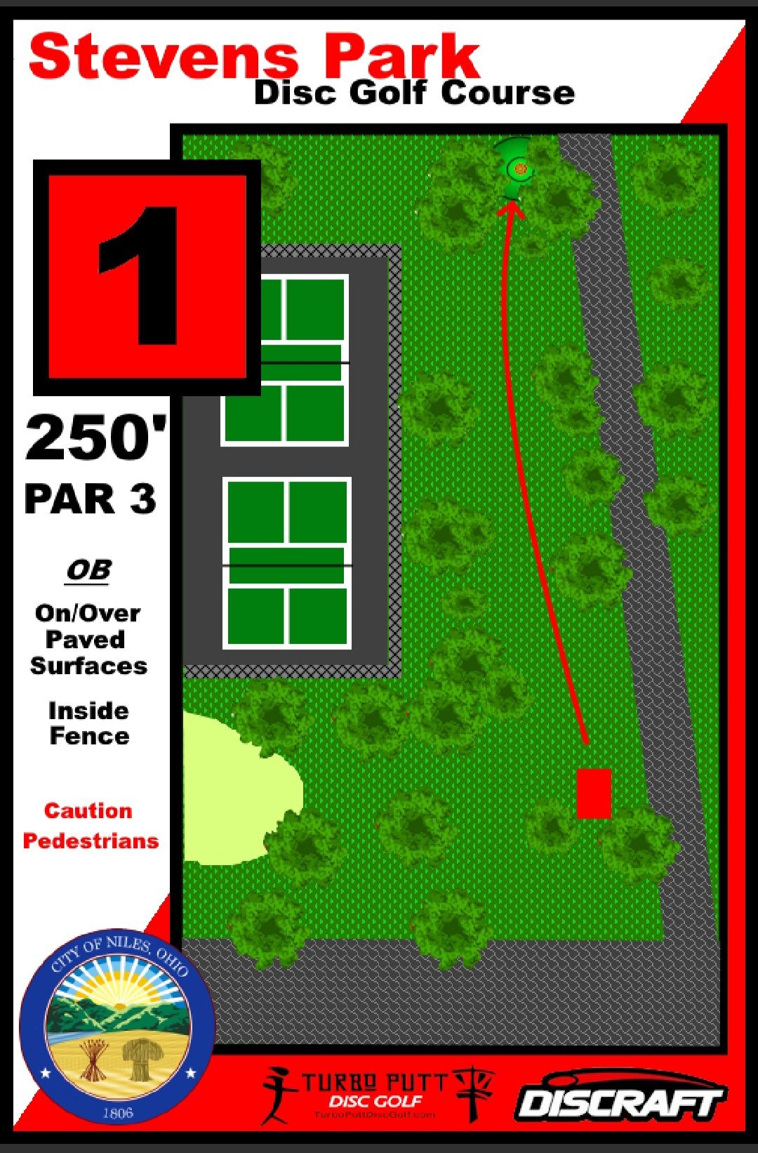 Hole 1 Red Tee Sign