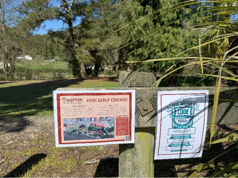 Welcome to Reefton - walk towards the river to tee 1 and enjoy your round. 