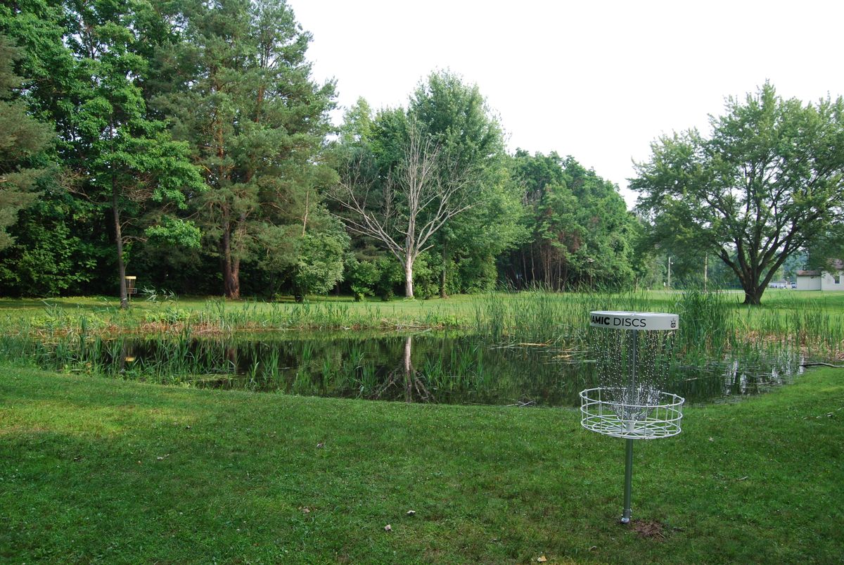 Hole 10 Long basket looking back at the tee