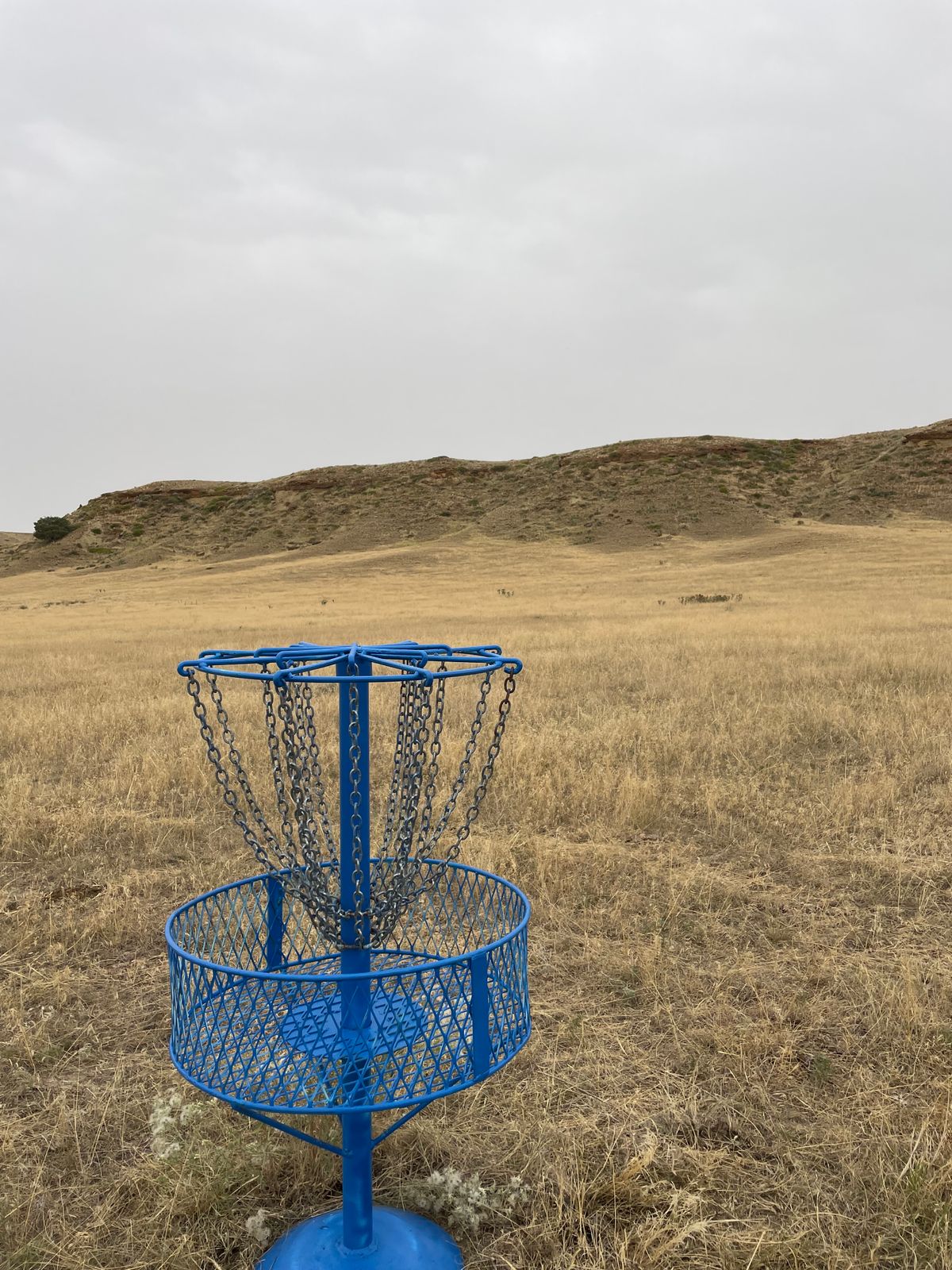 Basket 9 looking back up to tee pad