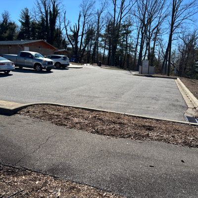 Parking lot fits about 14 cars