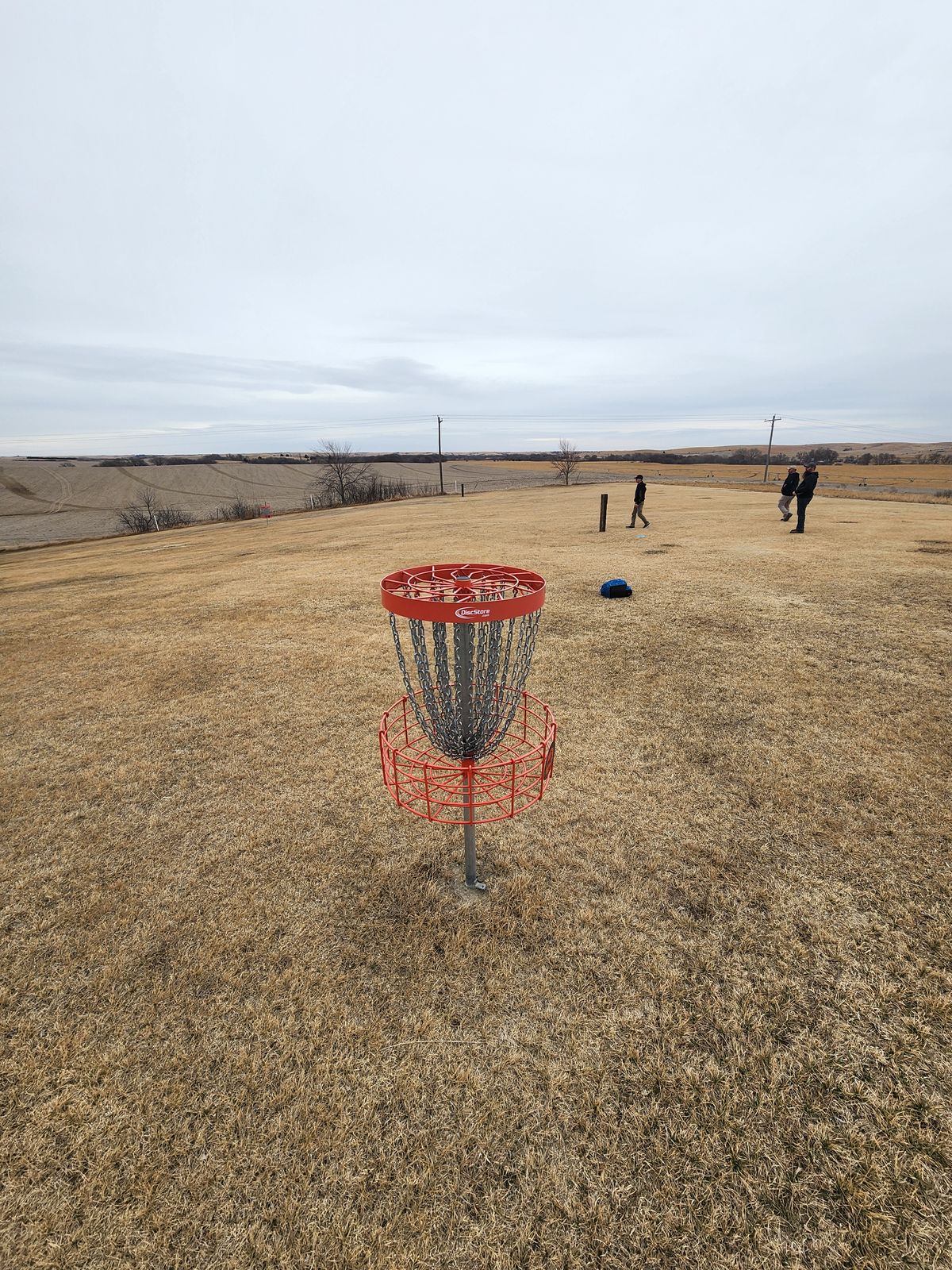 Hole 7 Basket looking back at the Tee