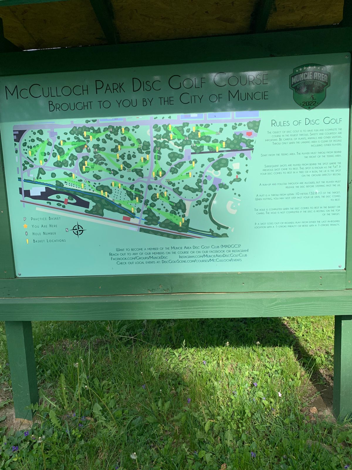 Course map sign installed in 2022.
