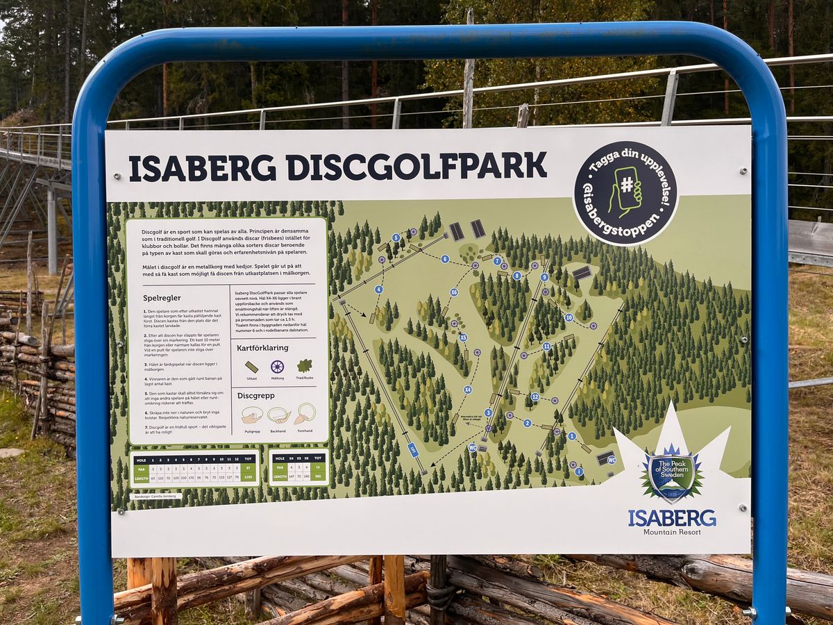 Karta över Isaberg Discgolfpark