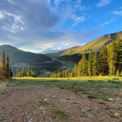 View of Loveland pass from the course.