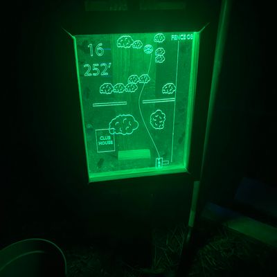 Light up tee sign hole 16