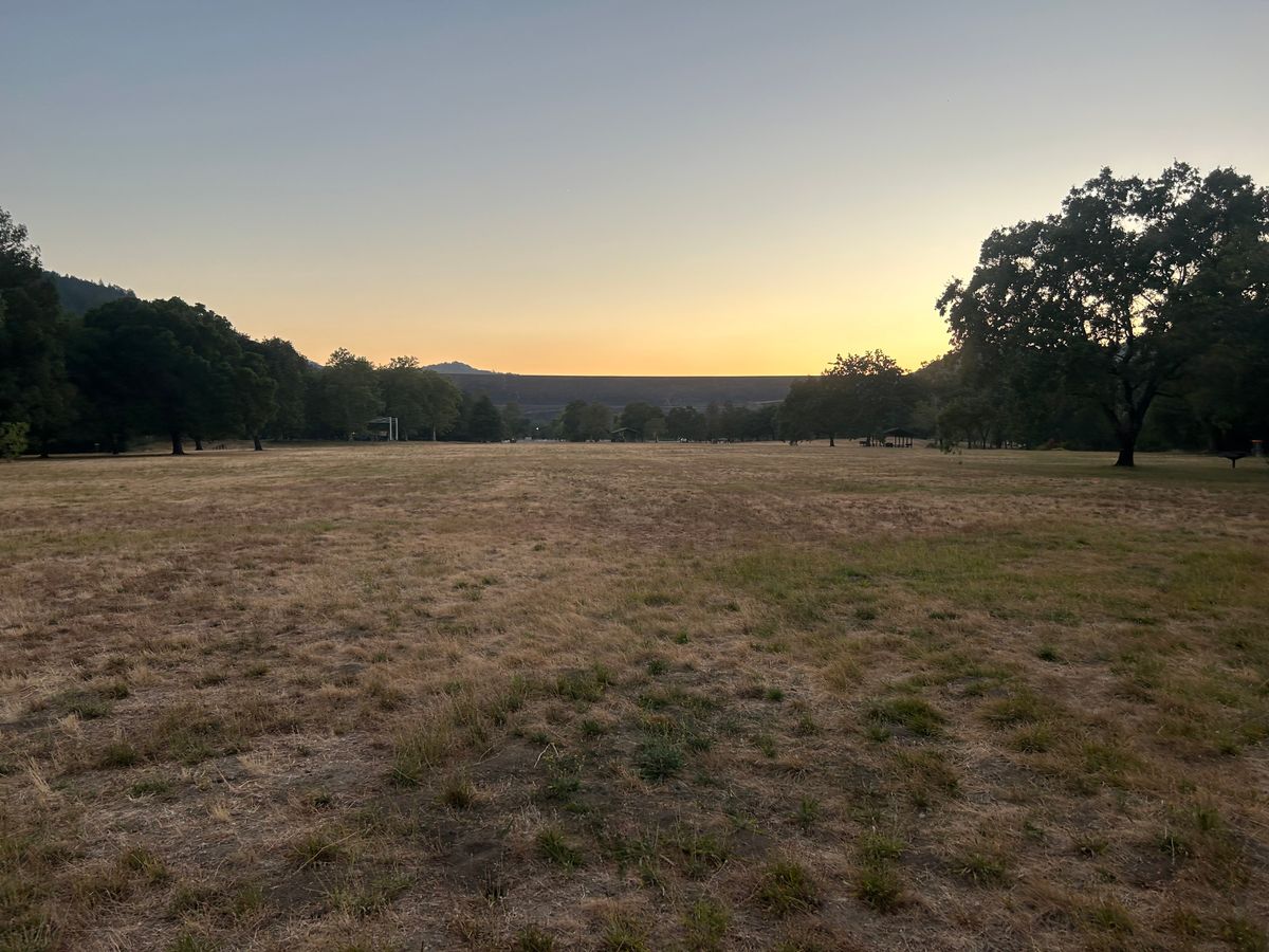 Sunset over the Dam from the fairway of Hole 6/16