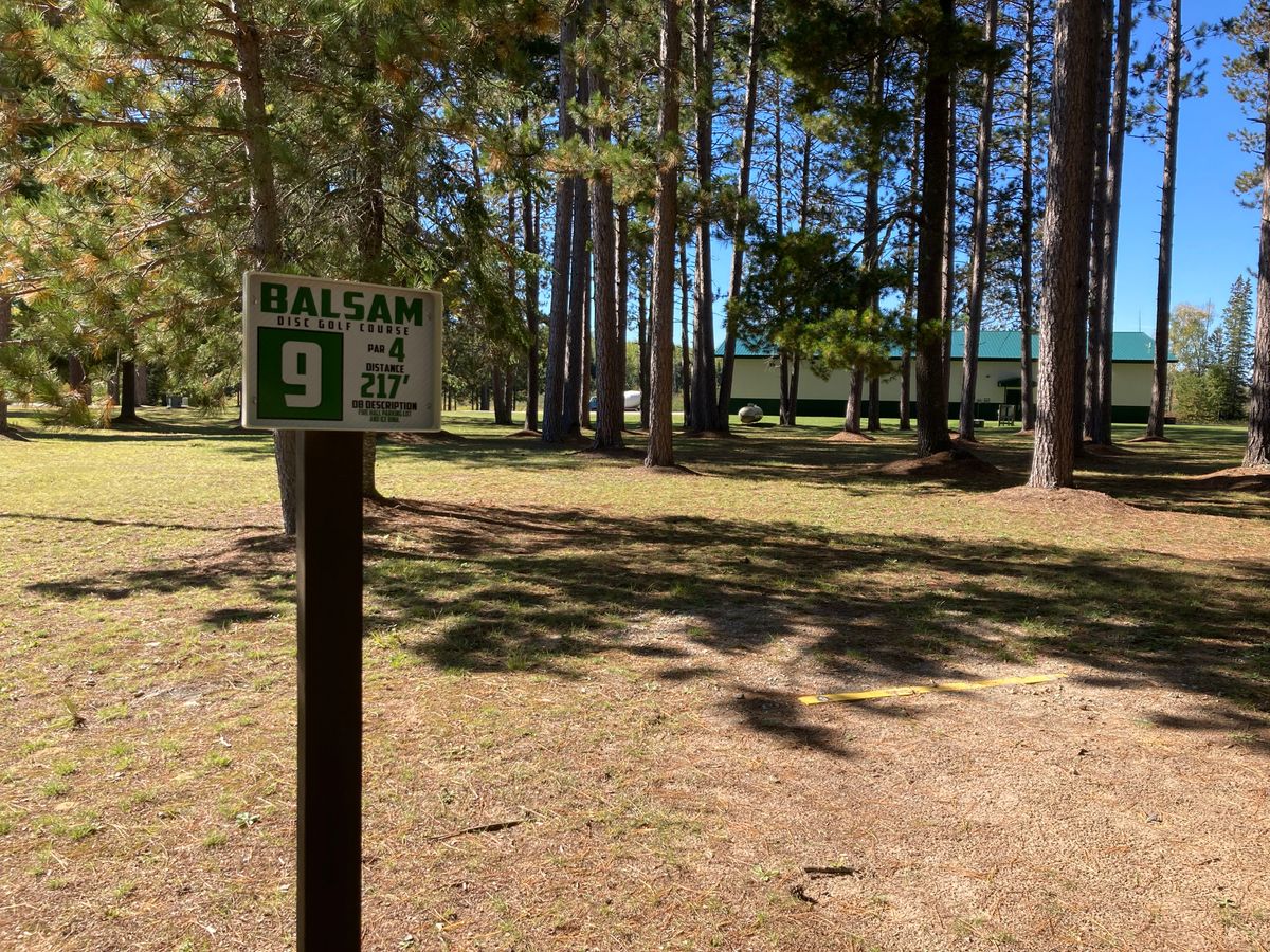 Hole 9 is a long shot alongside the skating rink.