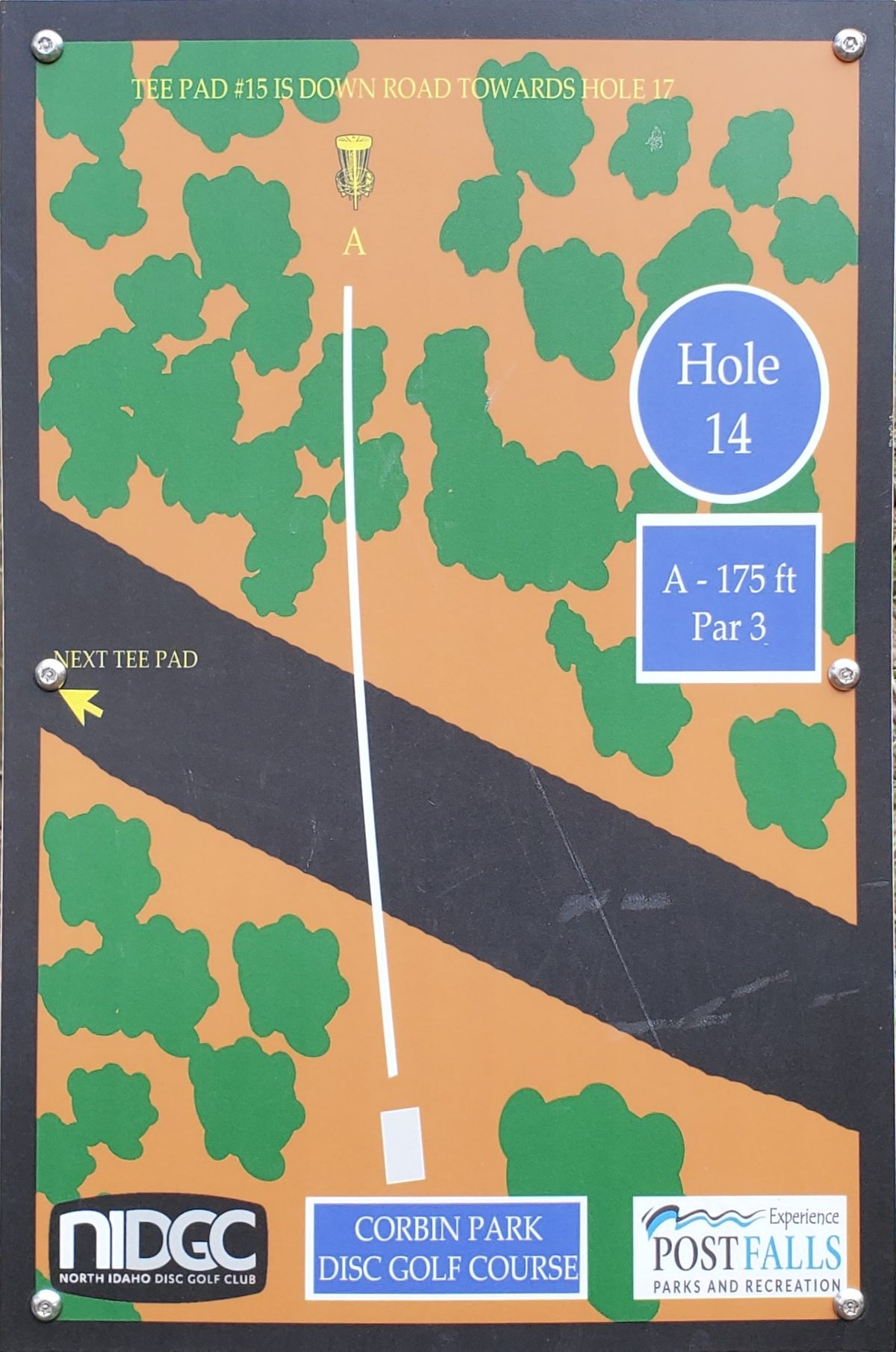 Tee sign hole 14