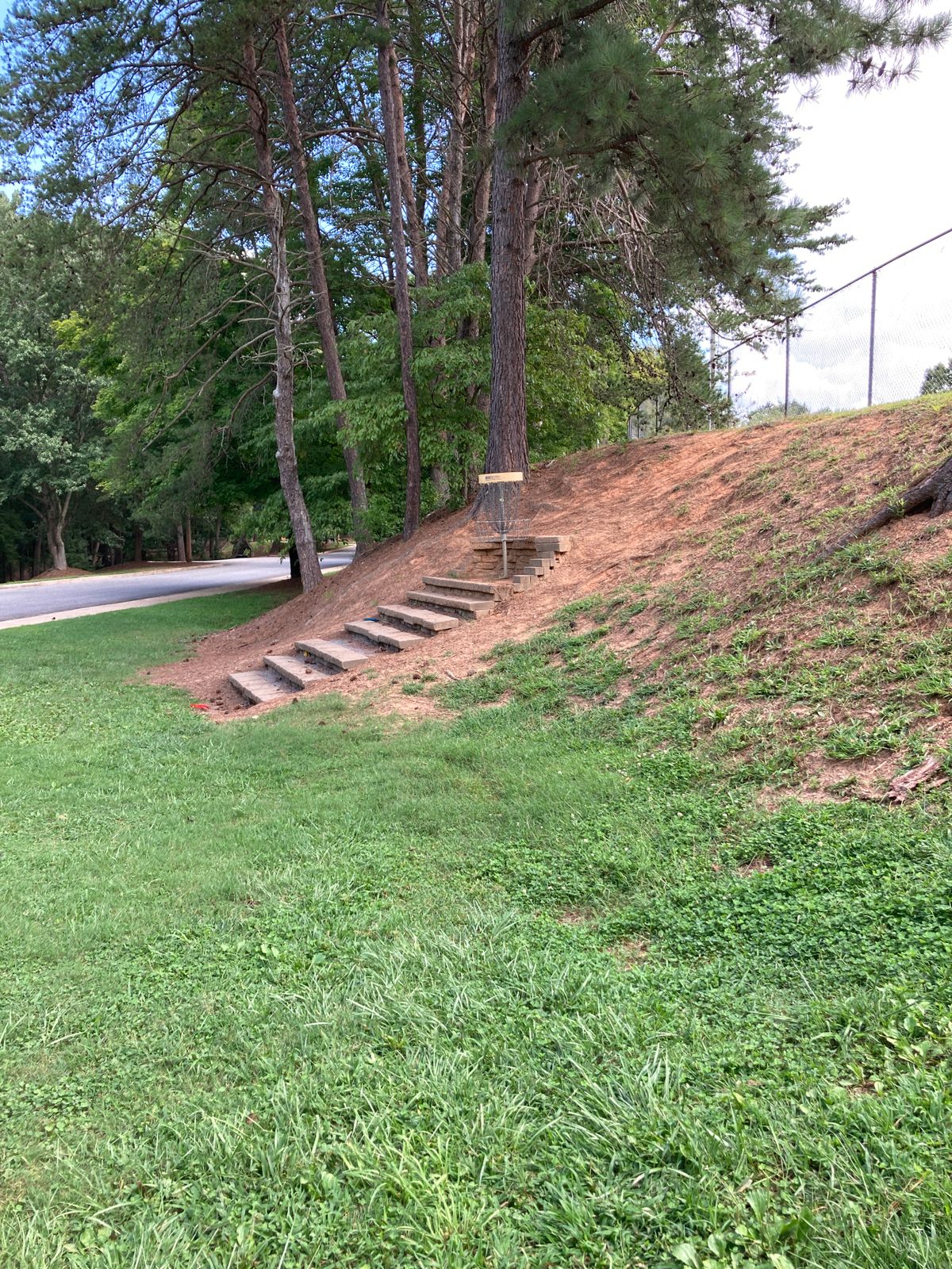 Hole 9 - basket on stairs