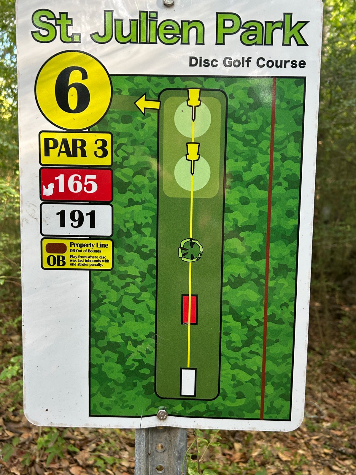Hole 6 Tee Sign