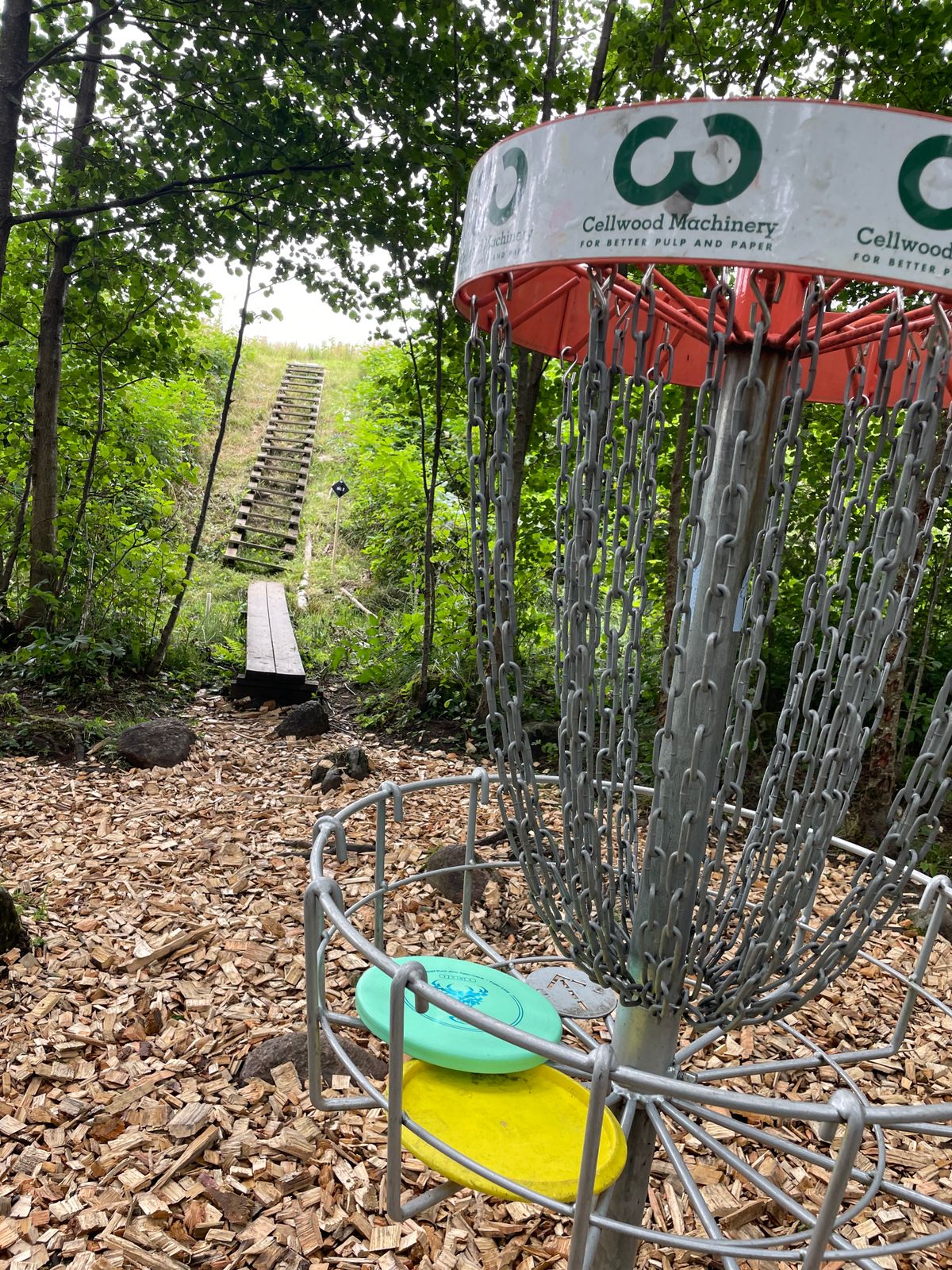 Hole 2, stairs leading to hole 3.