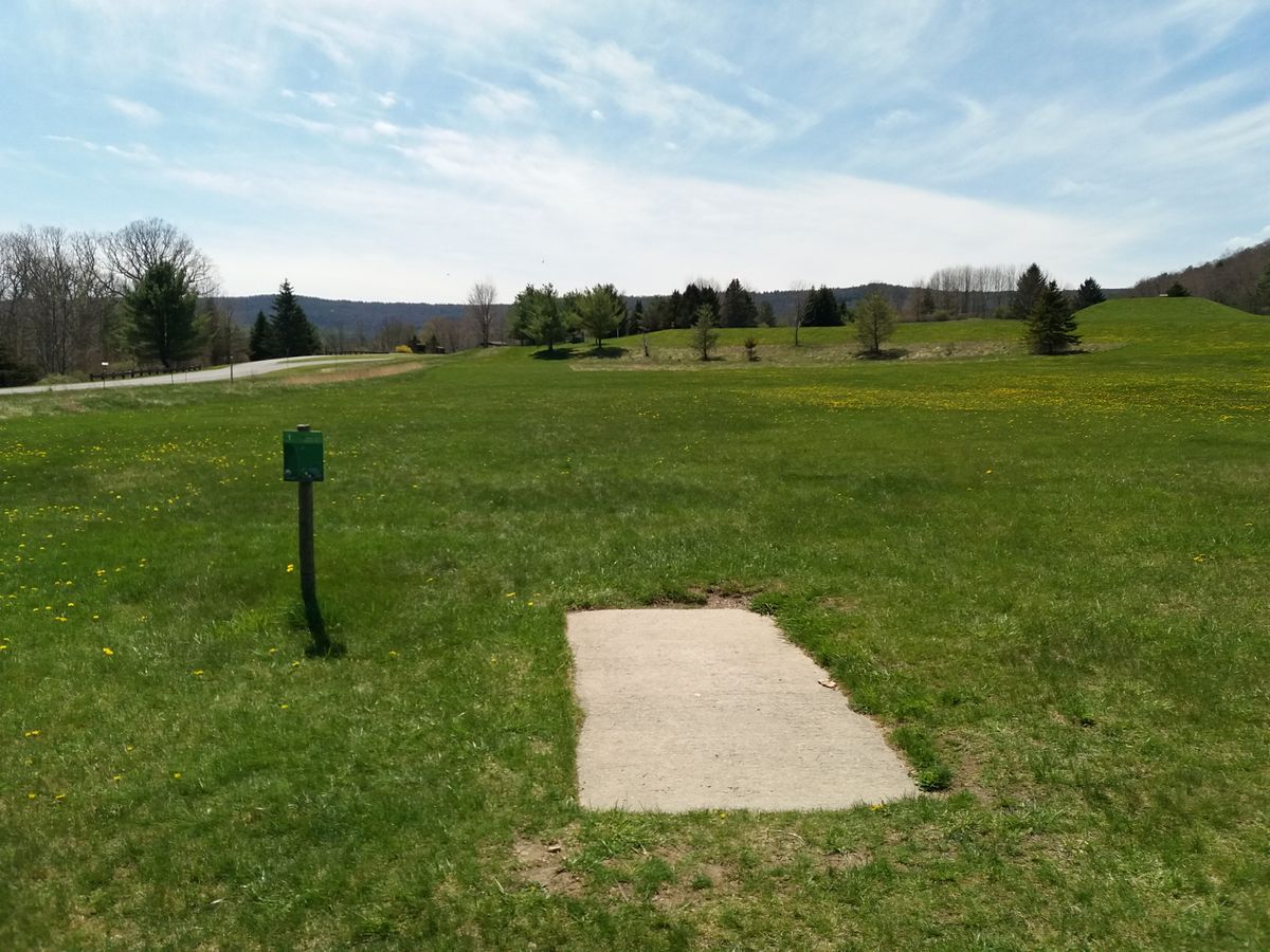 1st green tee south of main parking lot