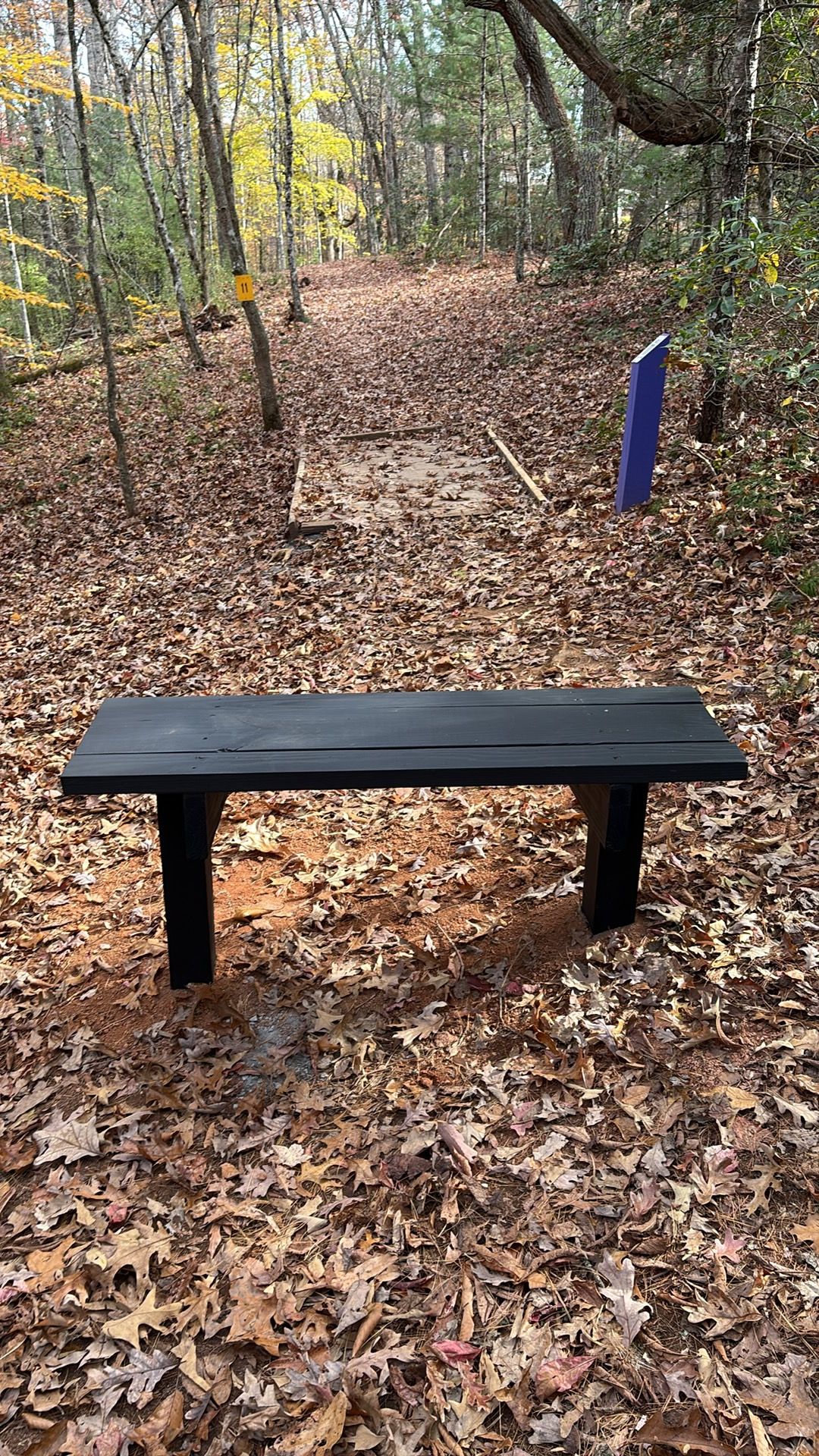 New bench behind #11 tee pad