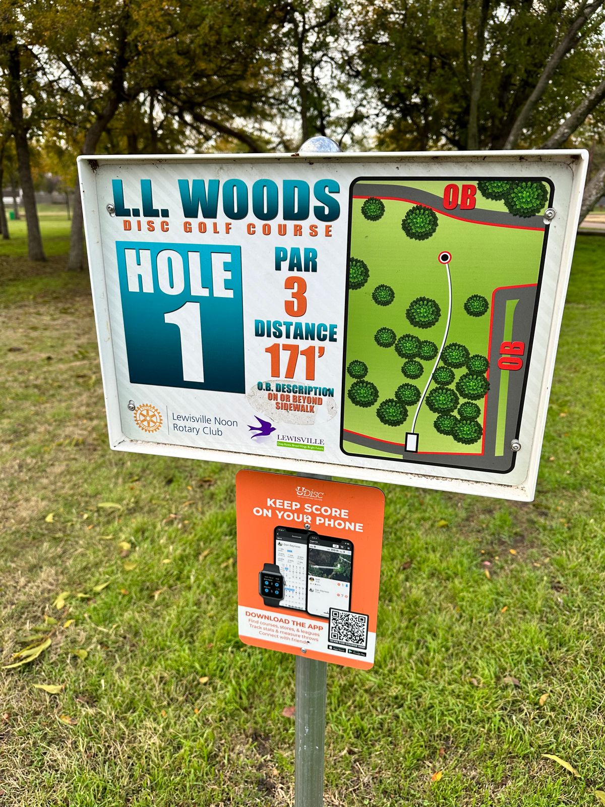 Hole 1 Tee Sign