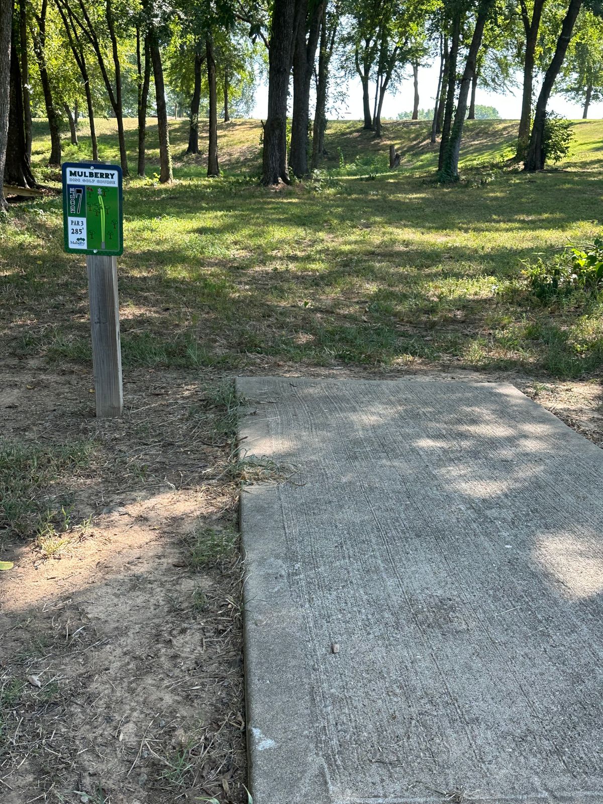 Hole 7 Tee pad Mulberry Arkansas Disc Golf Course